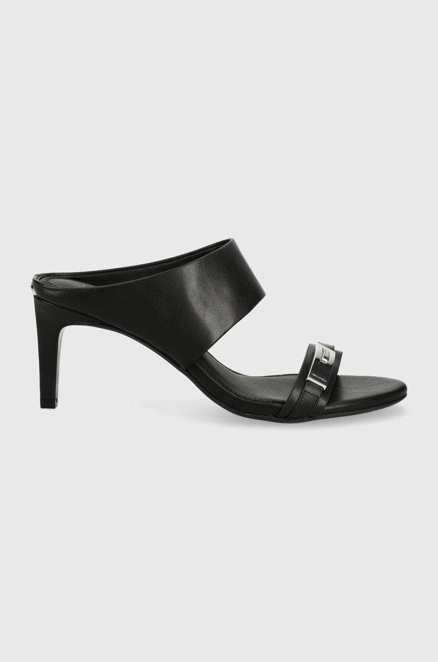 Calvin Klein Kožené šľapky Essentia Mule - Pepit.sk