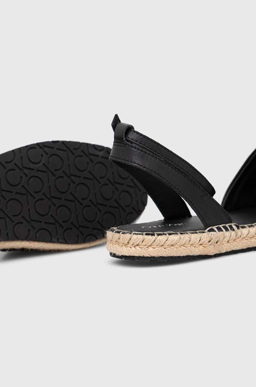 Calvin Klein Kožené espadrilky ESPADRILLE HYBRID W/HW čierna farba HW0HW01459 - Pepit.sk