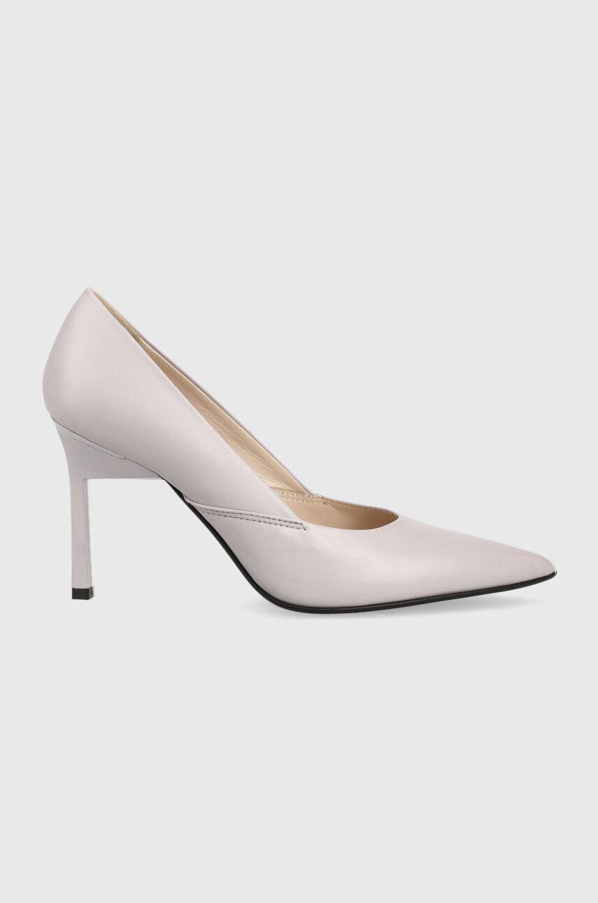 Calvin Klein Kožené ihličky GEO STILETTO PUMP 90 fialová farba HW0HW01769 - Pepit.sk