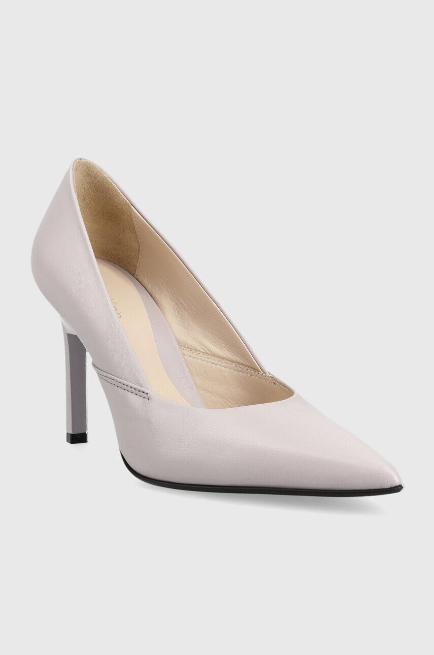 Calvin Klein Kožené ihličky GEO STILETTO PUMP 90 fialová farba HW0HW01769 - Pepit.sk