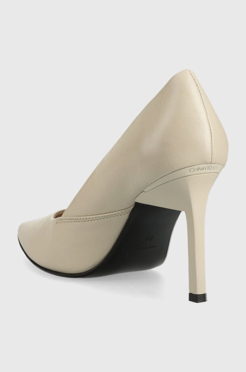 Calvin Klein Kožené ihličky GEO STILETTO PUMP 90 béžová farba HW0HW01769 - Pepit.sk