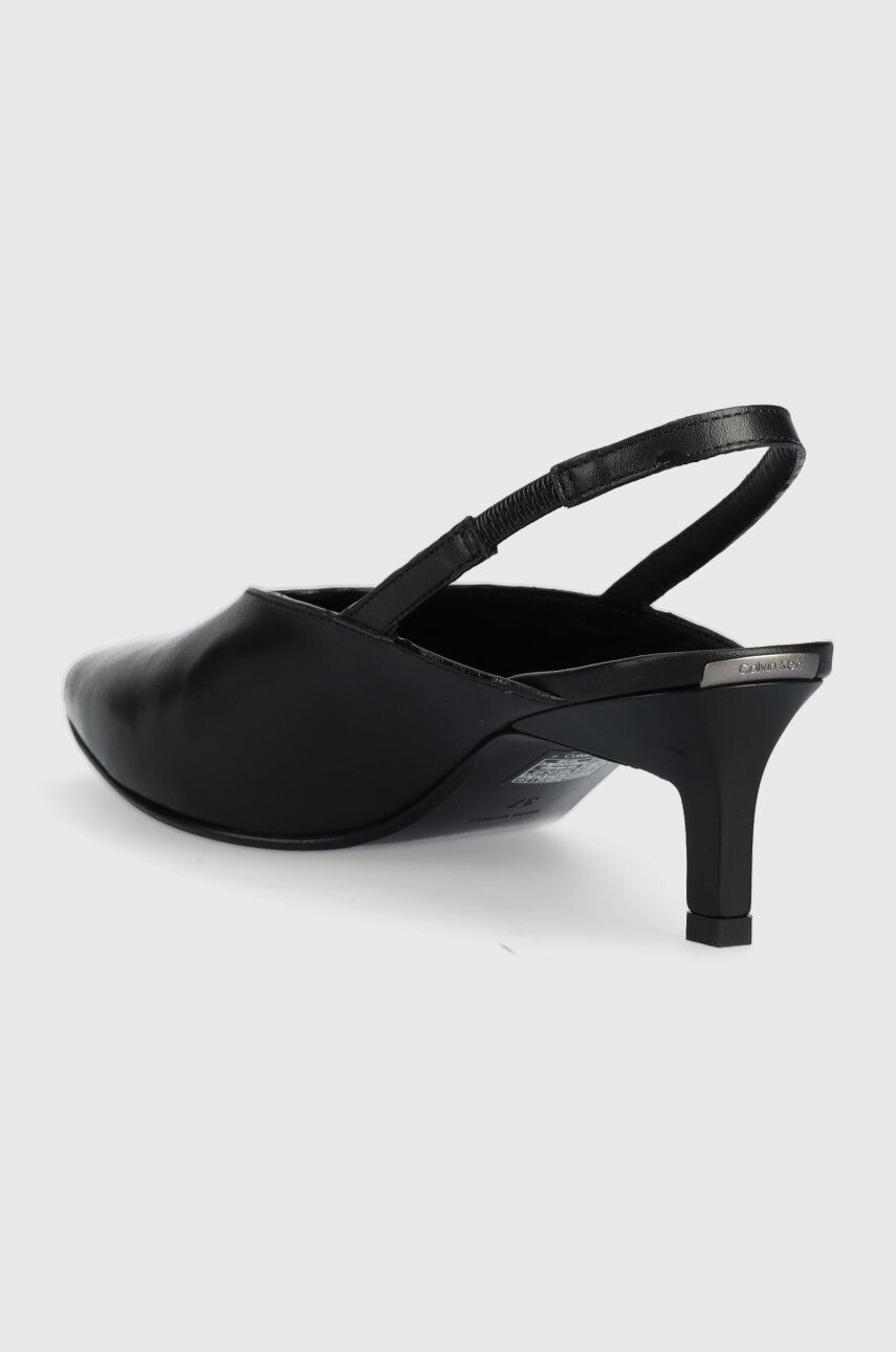 Calvin Klein Kožené ihličky HW0HW01345 GEO STIL SLINGBACK PUMP 50 čierna farba s otvorenou pätou - Pepit.sk