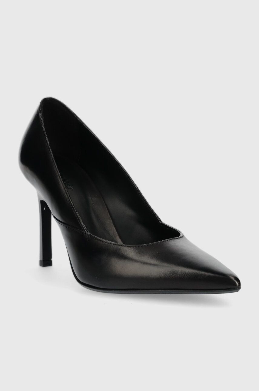 Calvin Klein Kožené ihličky HW0HW01346 GEO STILETTO PUMP 90 čierna farba - Pepit.sk