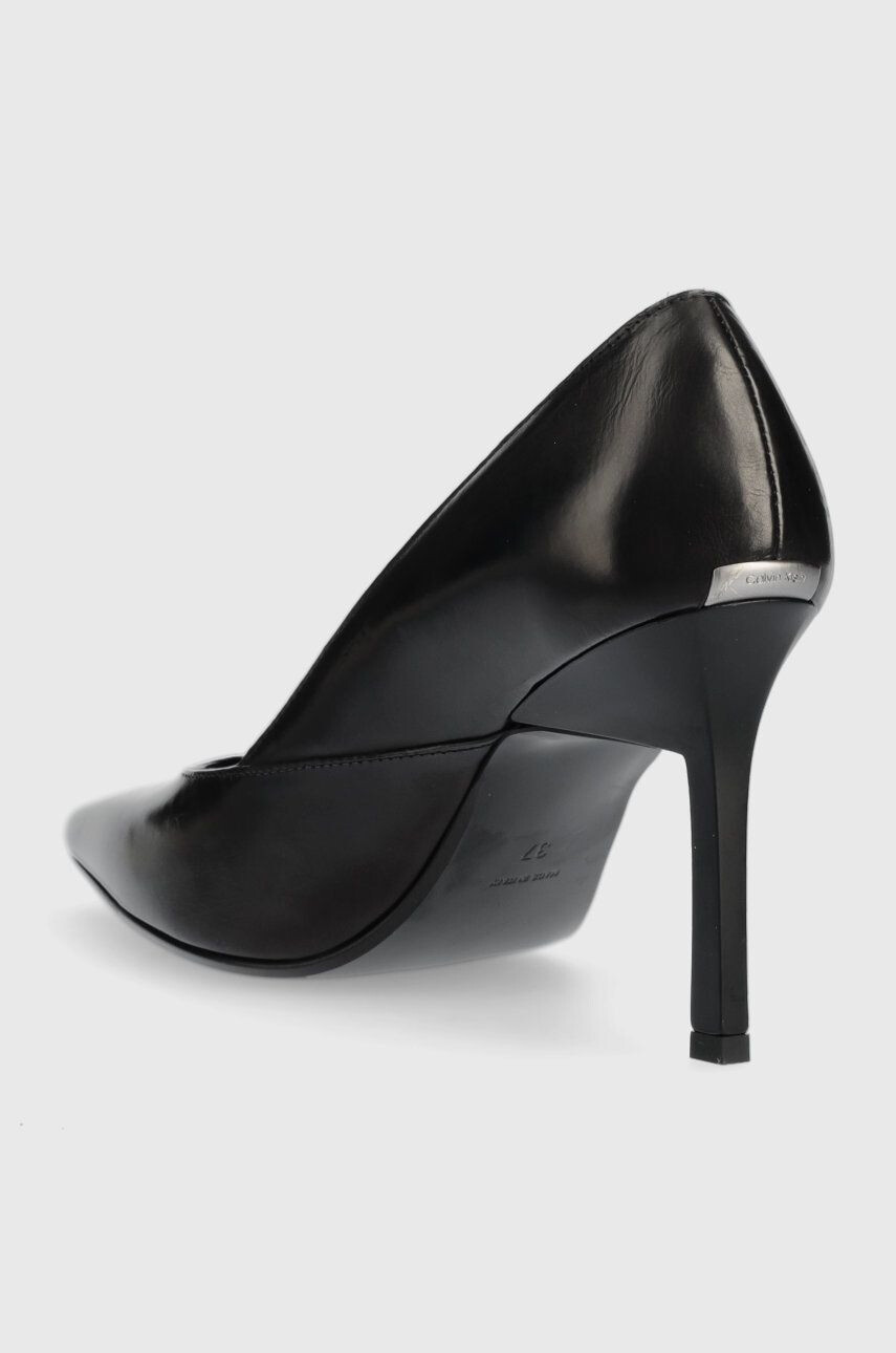 Calvin Klein Kožené ihličky HW0HW01346 GEO STILETTO PUMP 90 čierna farba - Pepit.sk