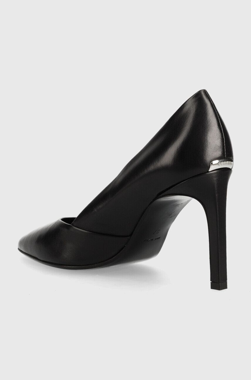 Calvin Klein Kožené ihličky Stiletto Pump 90 čierna farba - Pepit.sk