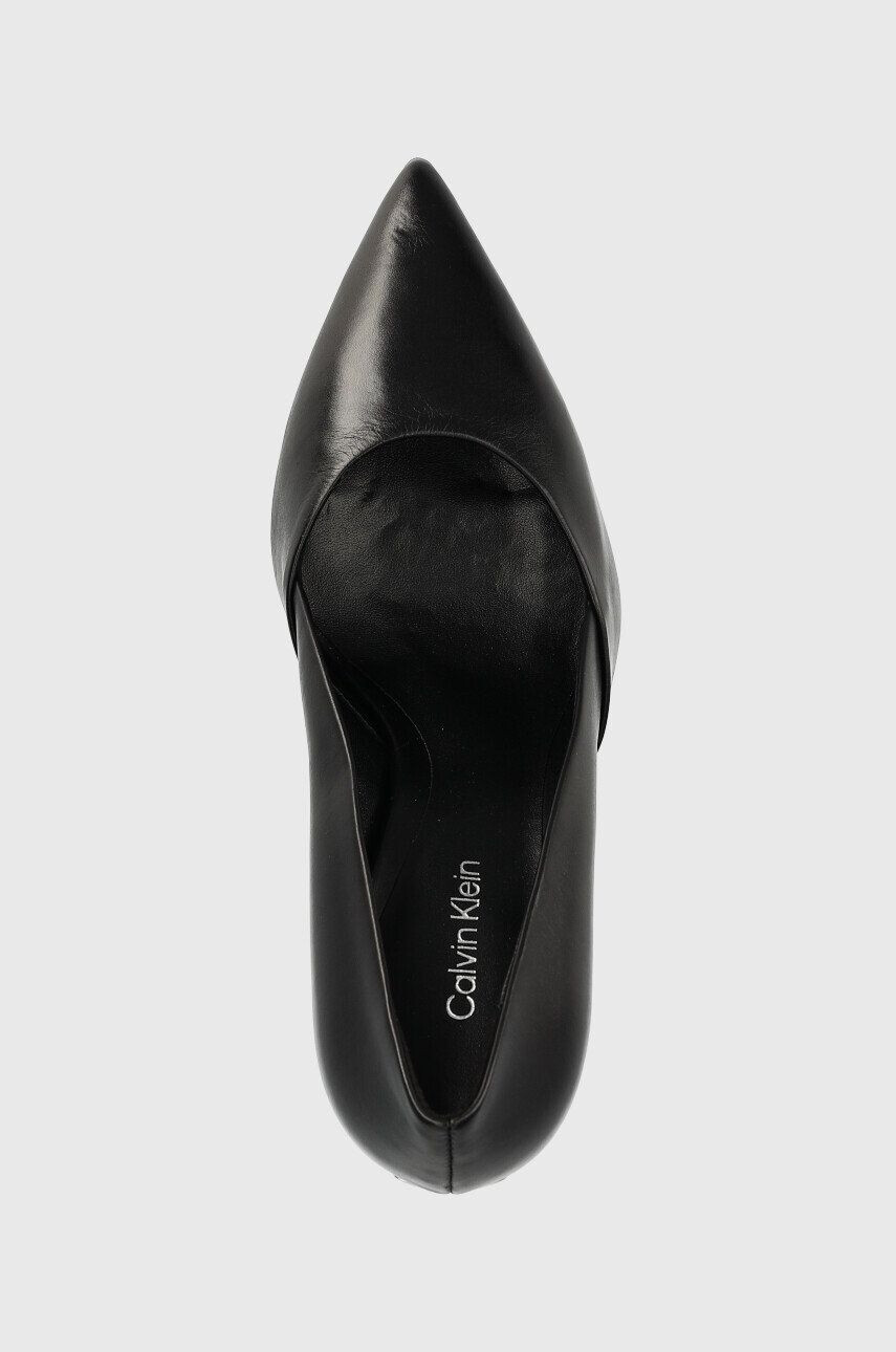 Calvin Klein Kožené ihličky Stiletto Pump 90 čierna farba - Pepit.sk