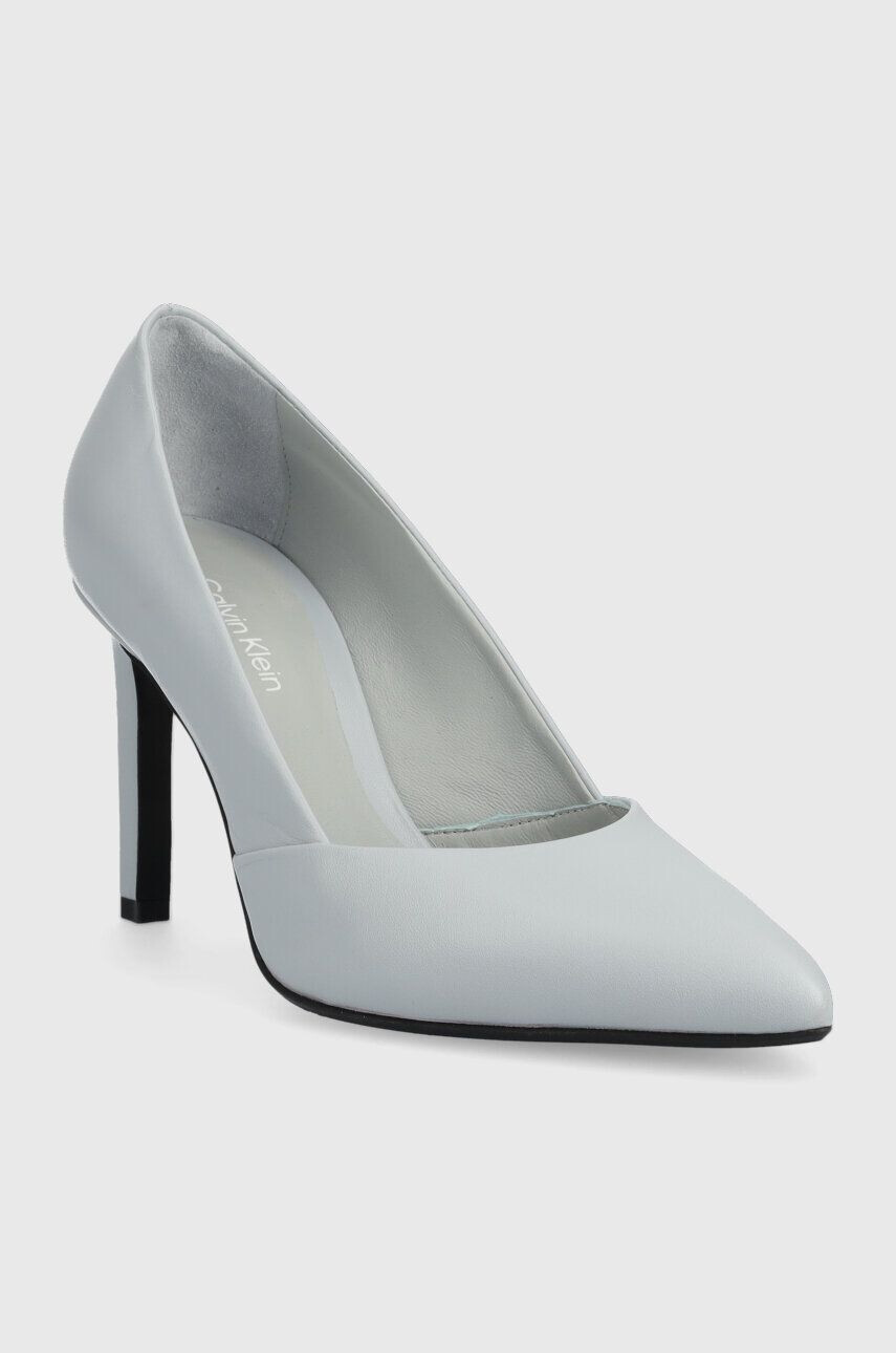 Calvin Klein Kožené ihličky Stiletto Pump 90 čierna farba - Pepit.sk