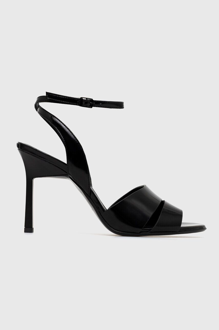 Calvin Klein Kožené sandále GEO STIL SANDAL 90HH čierna farba HW0HW01462 - Pepit.sk