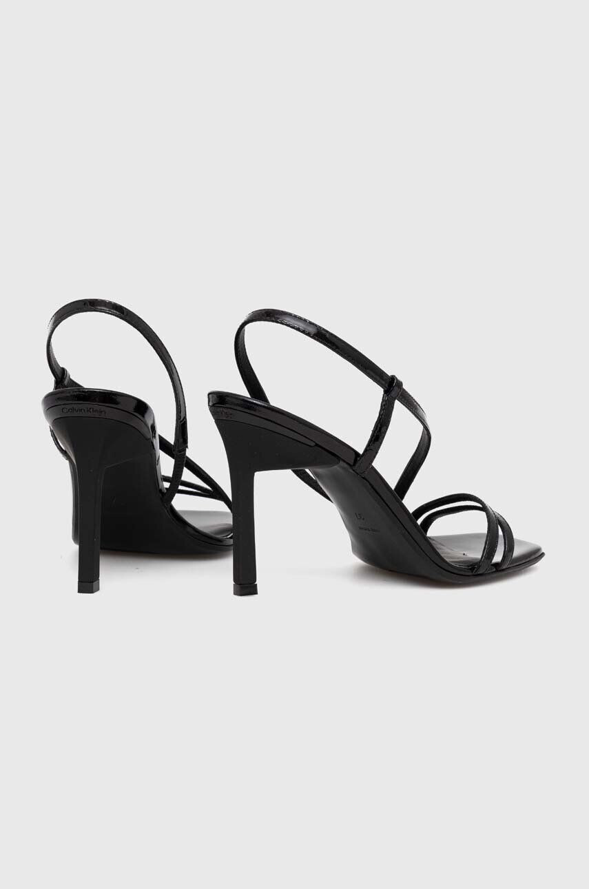 Calvin Klein Kožené sandále GEO STILETTO ASY SAN čierna farba HW0HW01609 - Pepit.sk