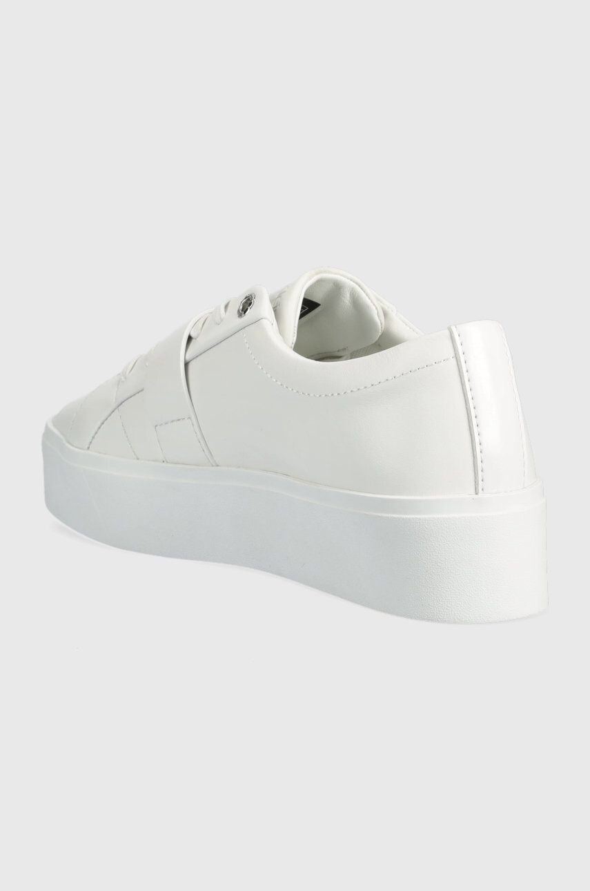 Calvin Klein Kožené tenisky Flatform Cupsole Lace Up biela farba - Pepit.sk