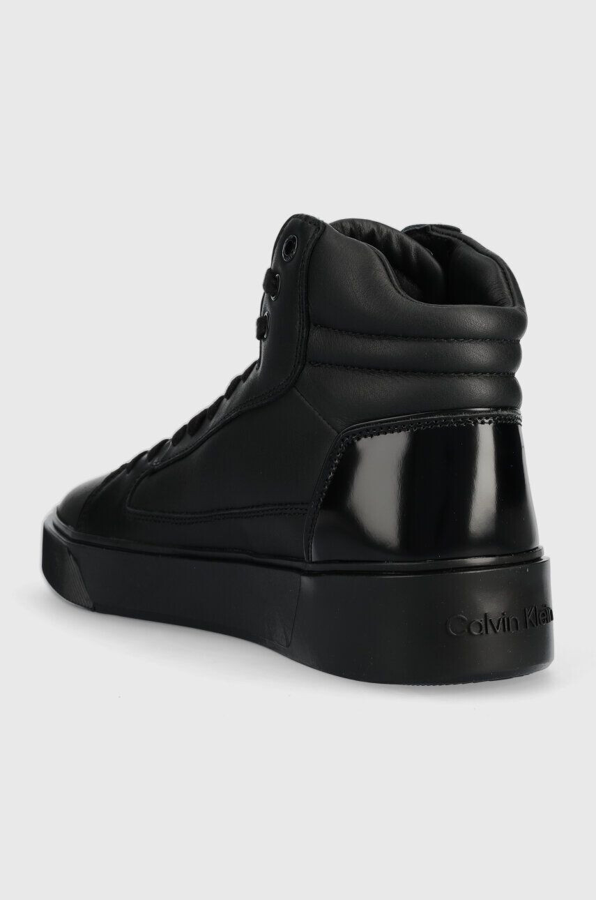 Calvin Klein Kožené tenisky HIGH TOP LACE UP INV STITCH čierna farba HM0HM01164 - Pepit.sk