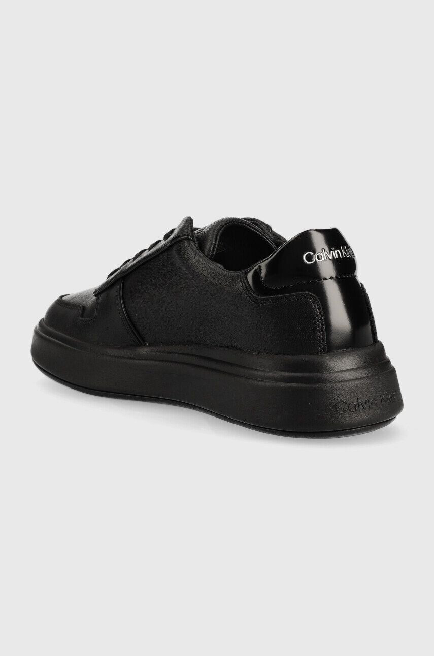 Calvin Klein Kožené tenisky HM0HM00992 LOW TOP LACE UP PIPING čierna farba - Pepit.sk