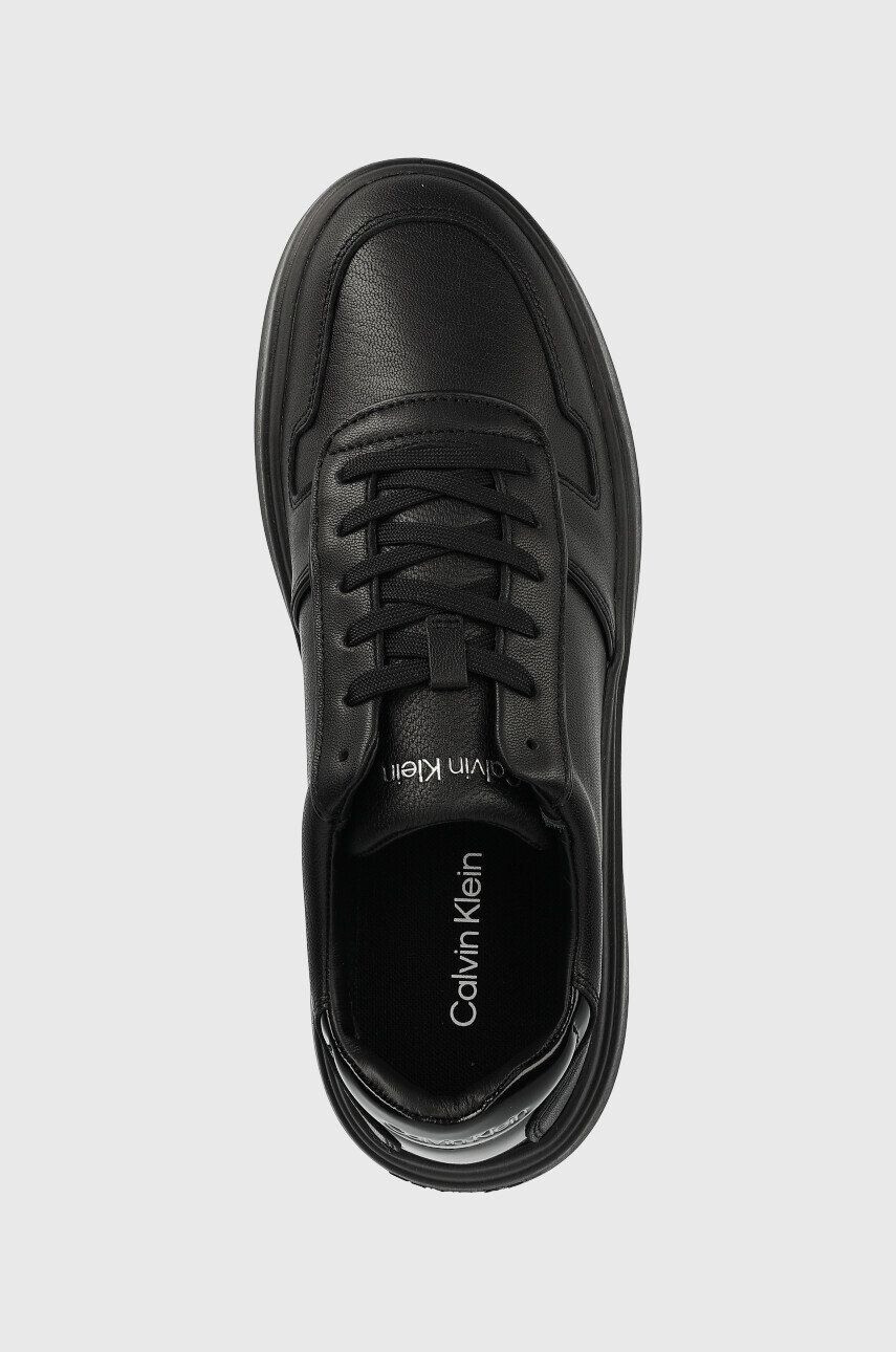 Calvin Klein Kožené tenisky HM0HM00992 LOW TOP LACE UP PIPING čierna farba - Pepit.sk