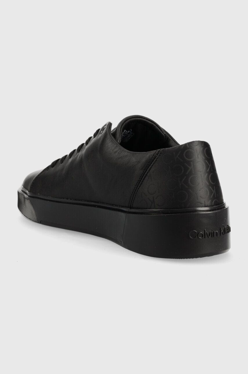 Calvin Klein Kožené tenisky LOW LACE UP LTH MONO čierna farba HM0HM01236 - Pepit.sk