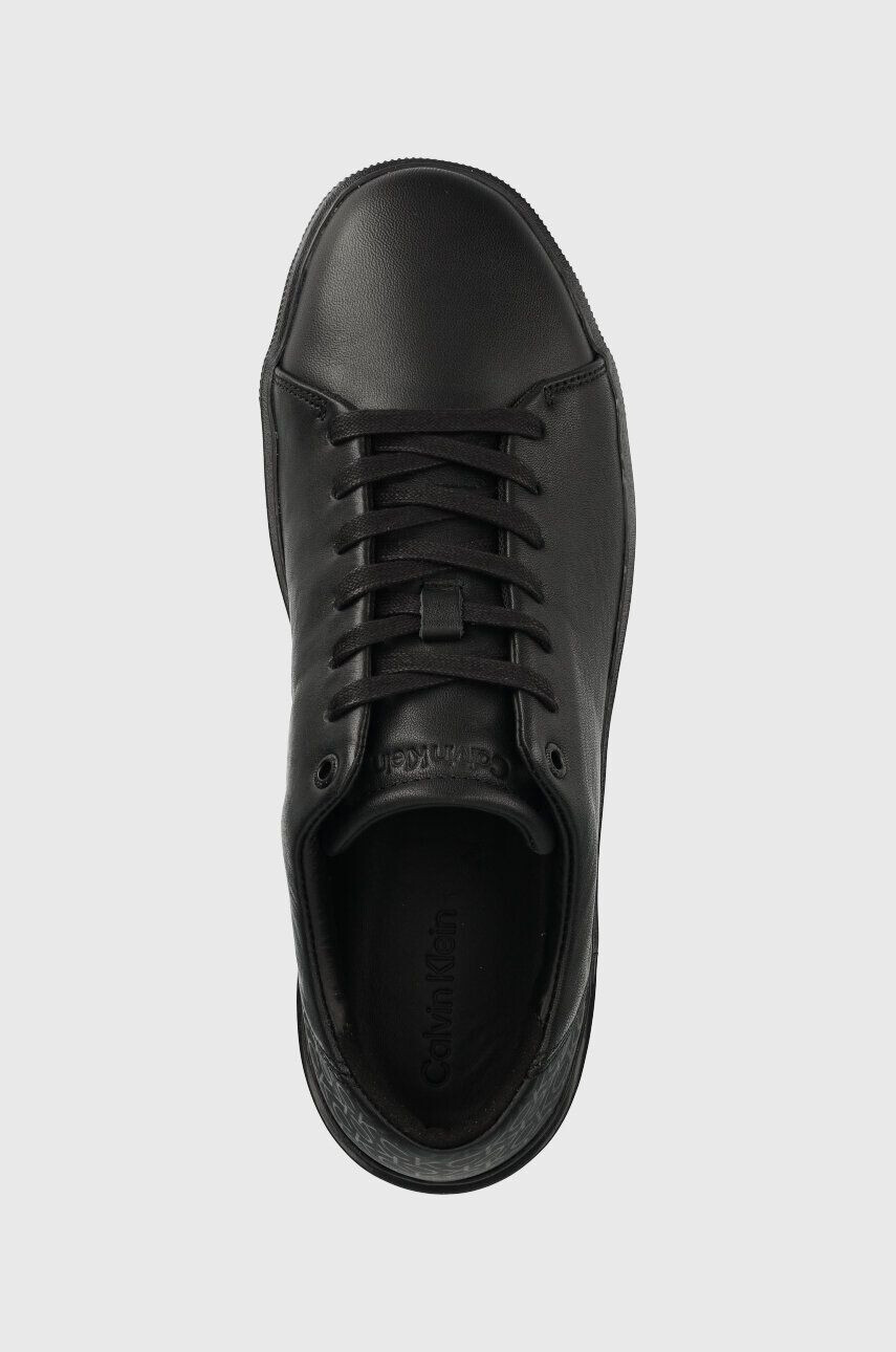 Calvin Klein Kožené tenisky LOW LACE UP LTH MONO čierna farba HM0HM01236 - Pepit.sk