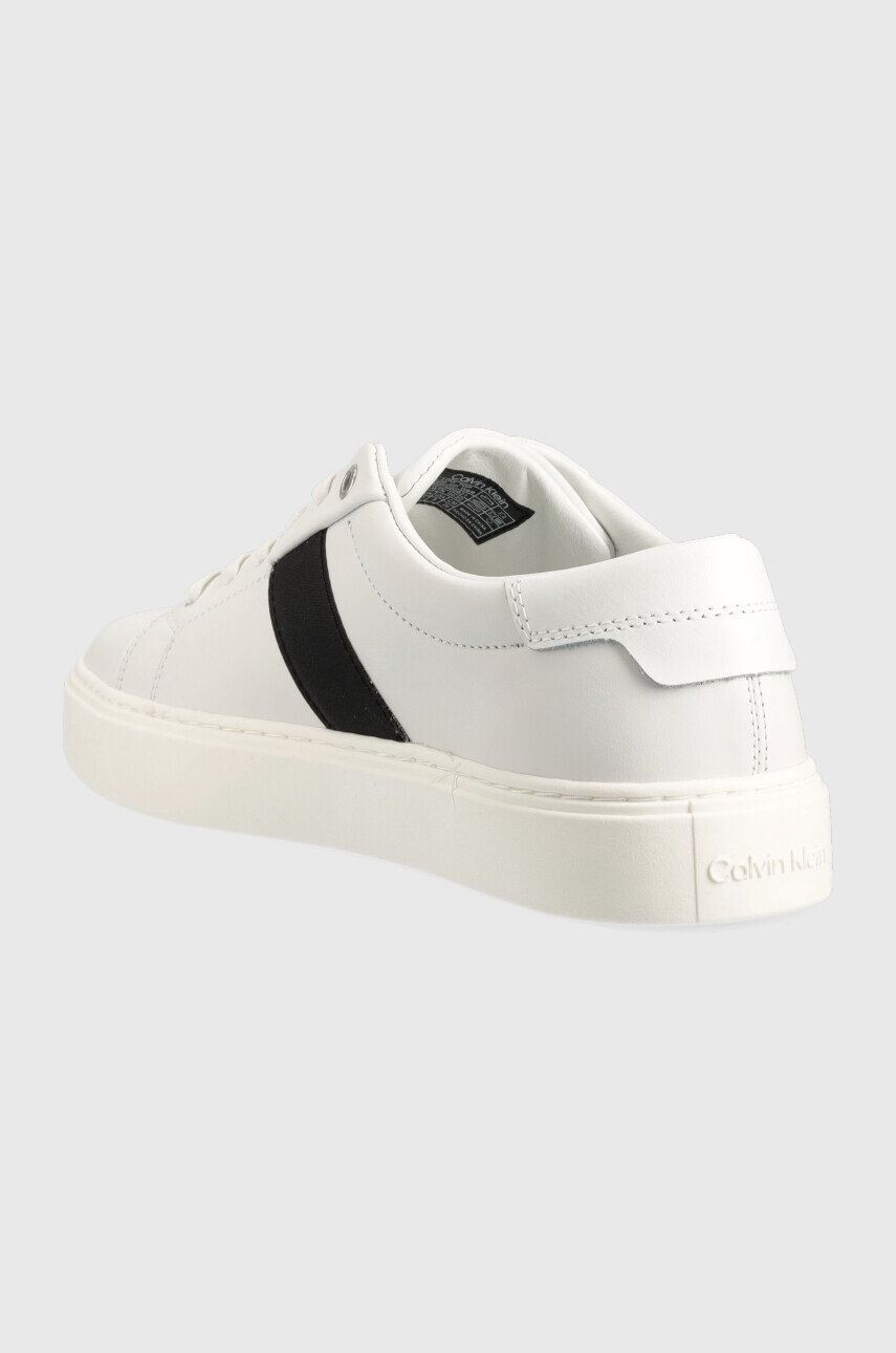 Calvin Klein Kožené tenisky Low Top Lace Up biela farba - Pepit.sk