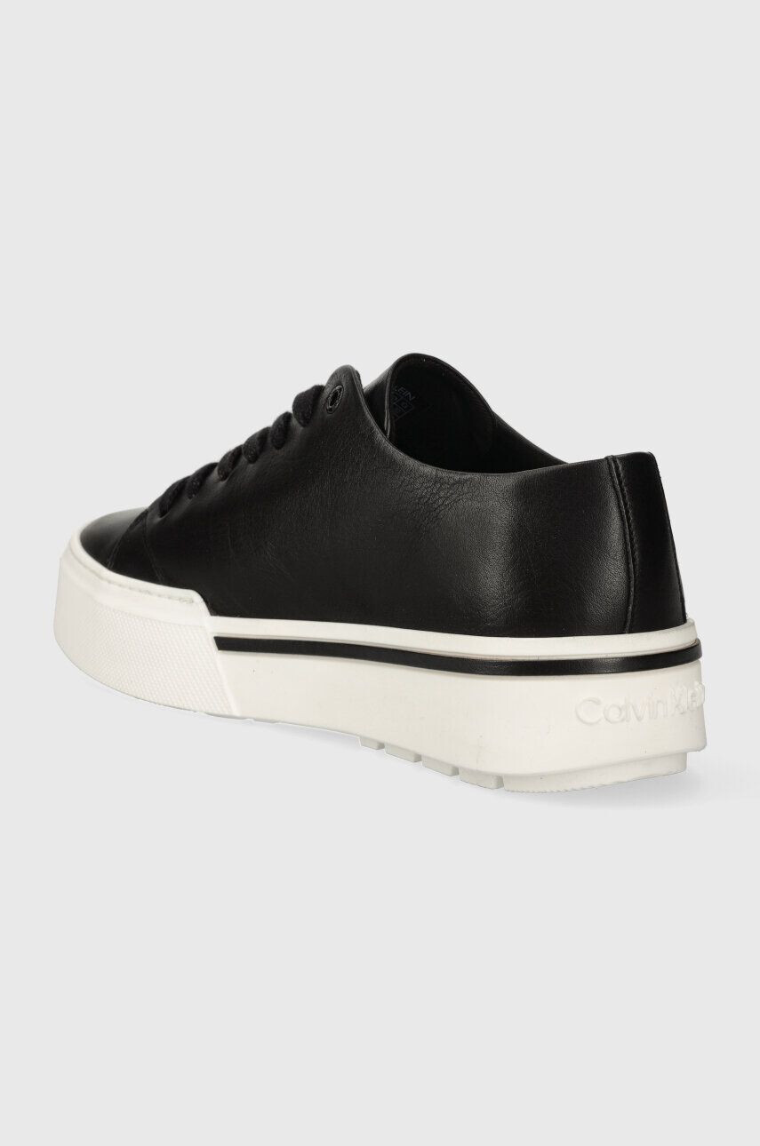 Calvin Klein Kožené tenisky LOW TOP LACE UP pánske čierna farba HM0HM01177 - Pepit.sk