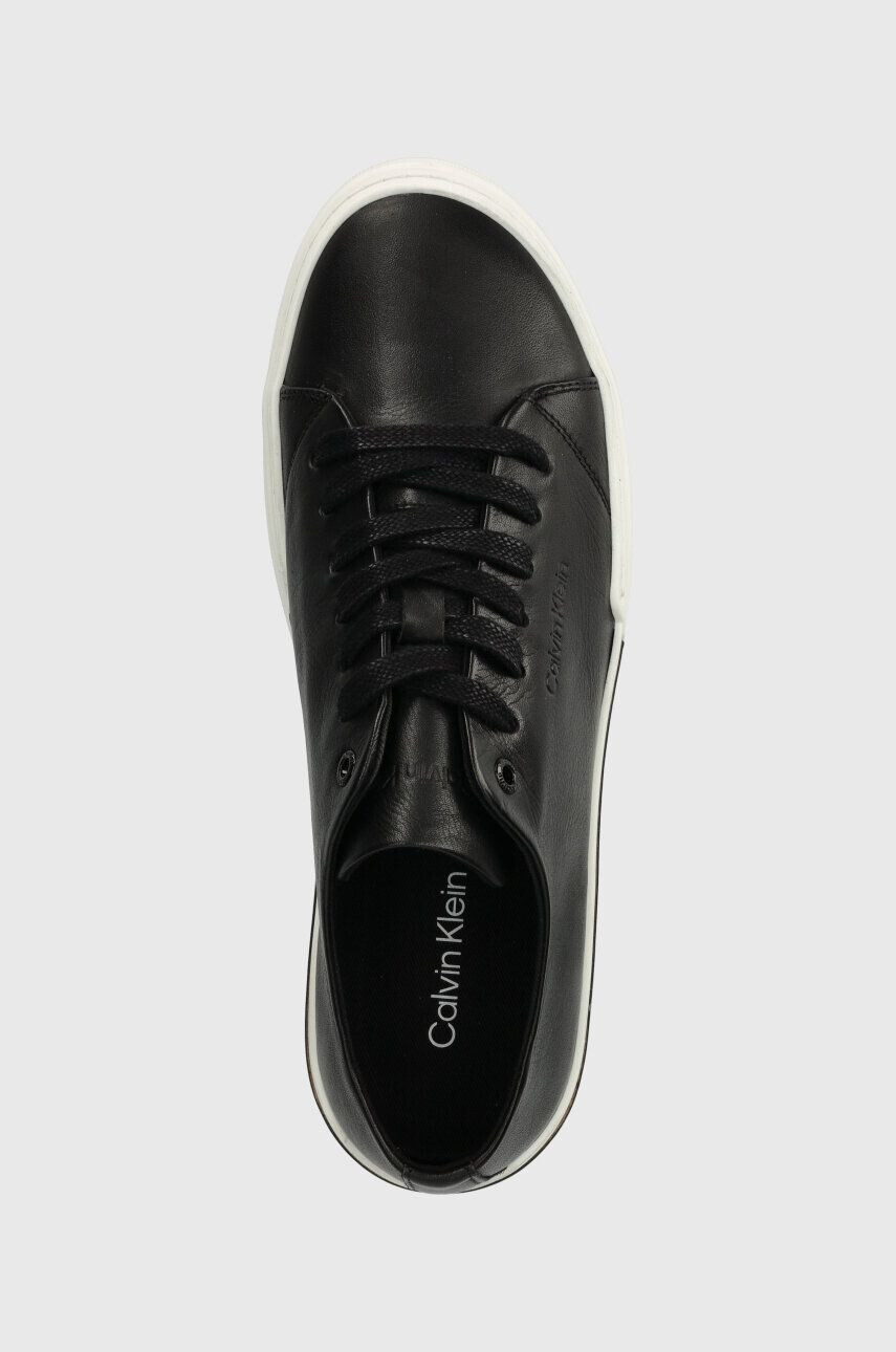 Calvin Klein Kožené tenisky LOW TOP LACE UP pánske čierna farba HM0HM01177 - Pepit.sk