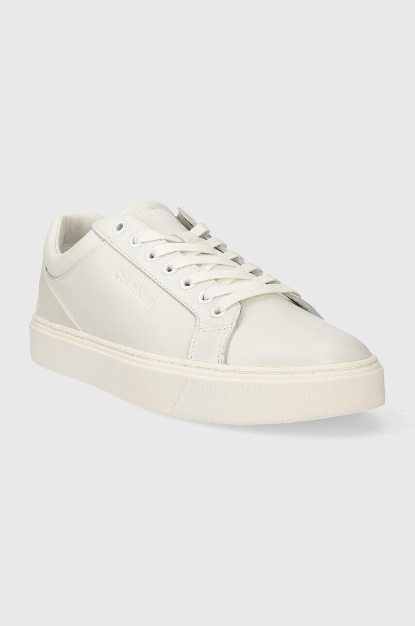 Calvin Klein Kožené tenisky LOW TOP LACE UP ARCHIVE STRIPE čierna farba HM0HM01292 - Pepit.sk