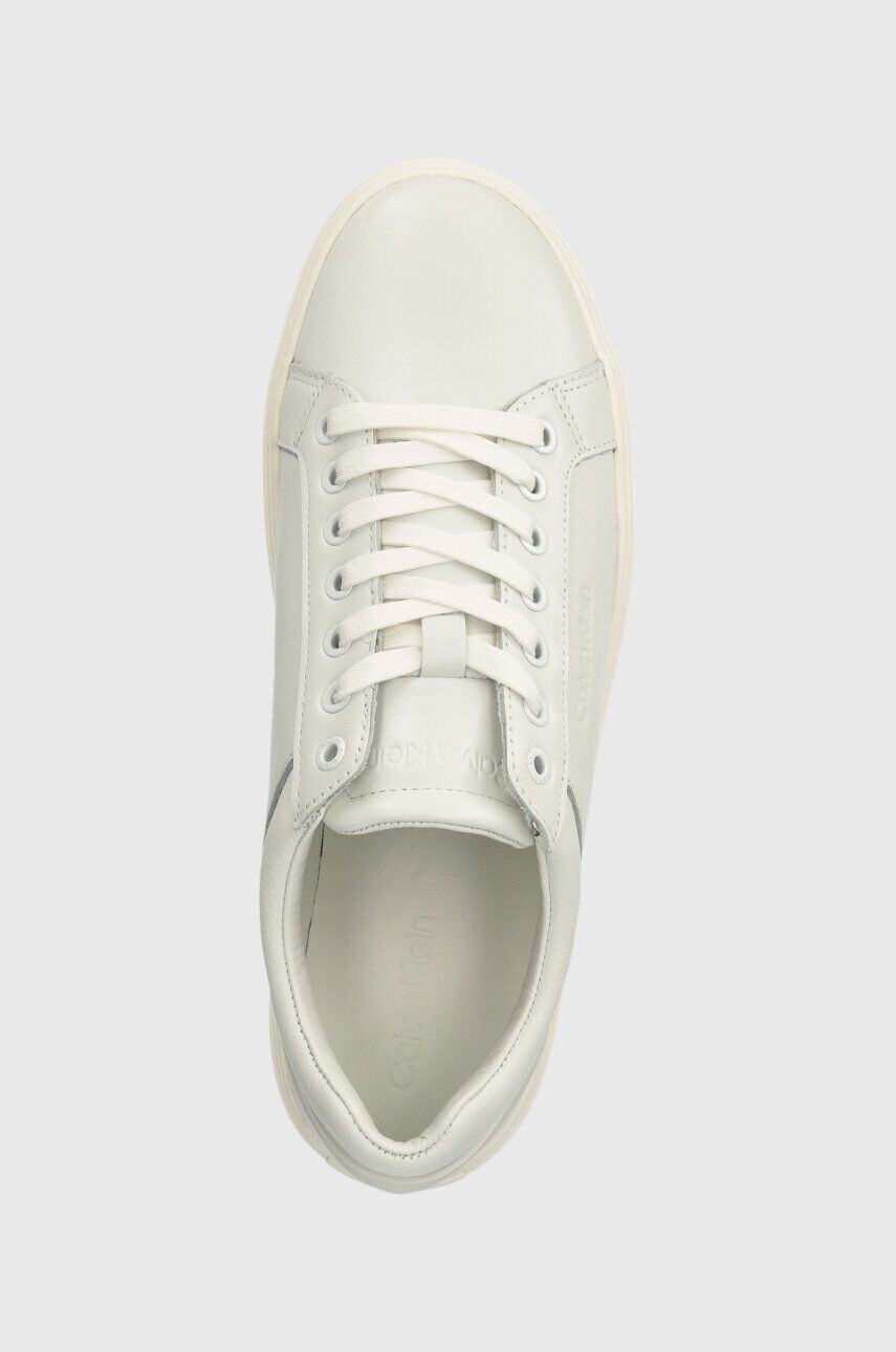 Calvin Klein Kožené tenisky LOW TOP LACE UP ARCHIVE STRIPE čierna farba HM0HM01292 - Pepit.sk