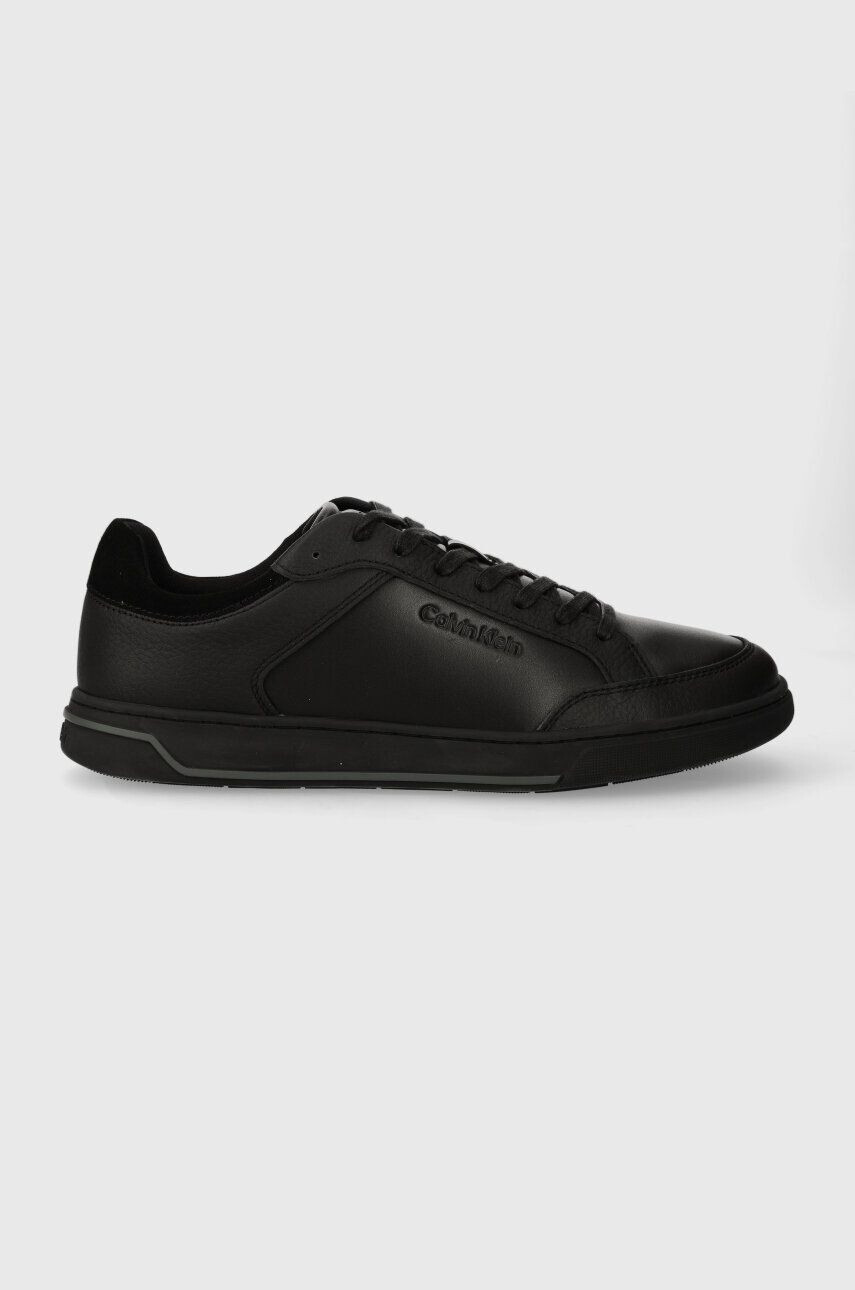 Calvin Klein Kožené tenisky LOW TOP LACE UP LTH čierna farba HM0HM01455 - Pepit.sk