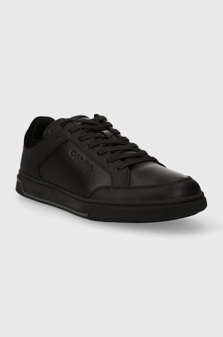 Calvin Klein Kožené tenisky LOW TOP LACE UP LTH čierna farba HM0HM01455 - Pepit.sk