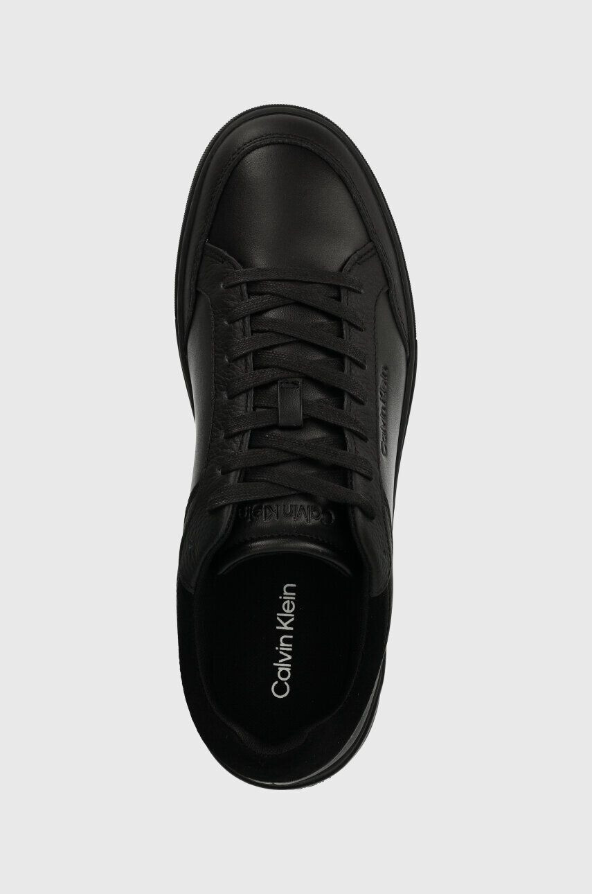 Calvin Klein Kožené tenisky LOW TOP LACE UP LTH čierna farba HM0HM01455 - Pepit.sk