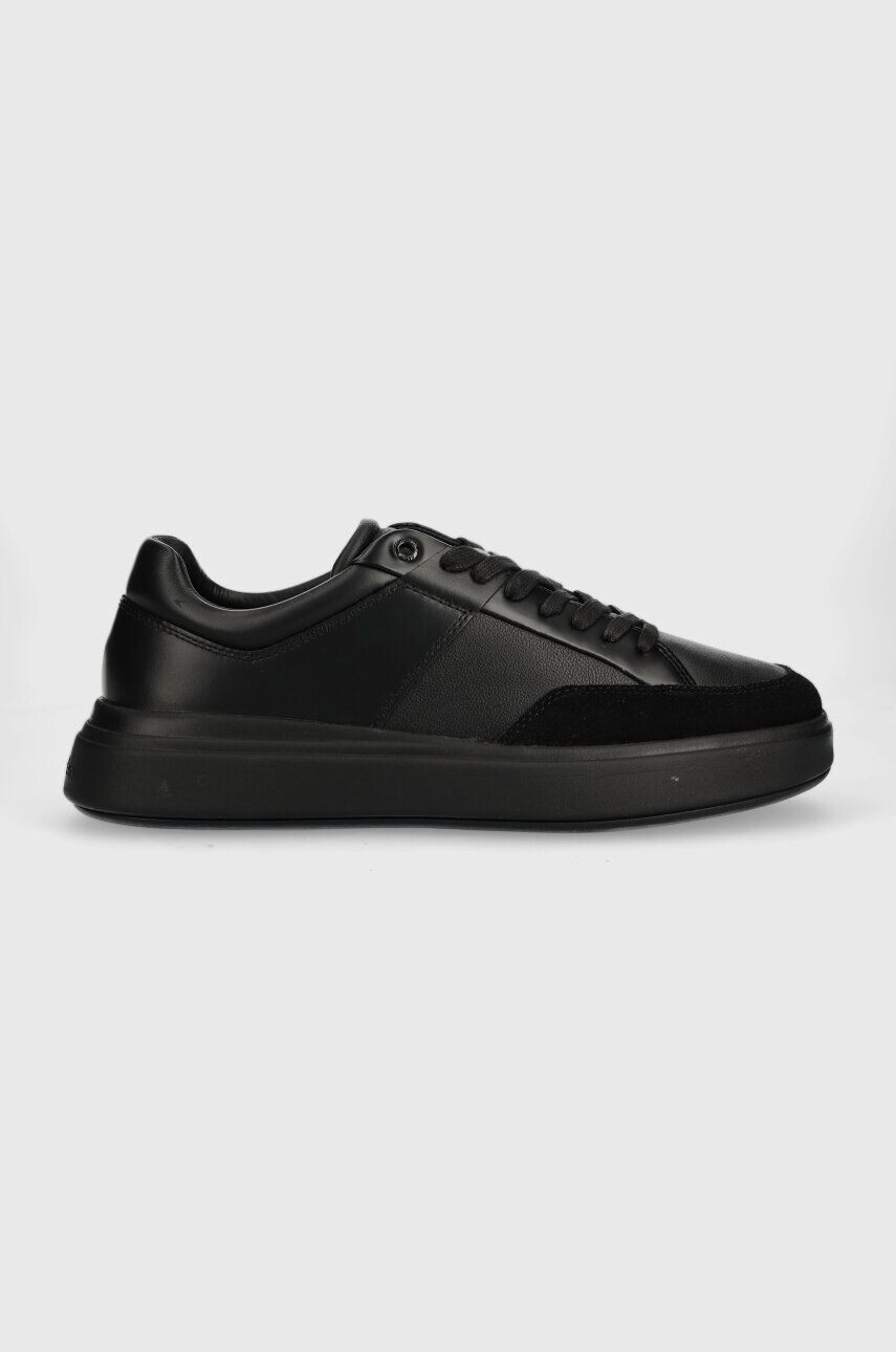 Calvin Klein Kožené tenisky LOW TOP LACE UP LTH čierna farba HM0HM01047 - Pepit.sk