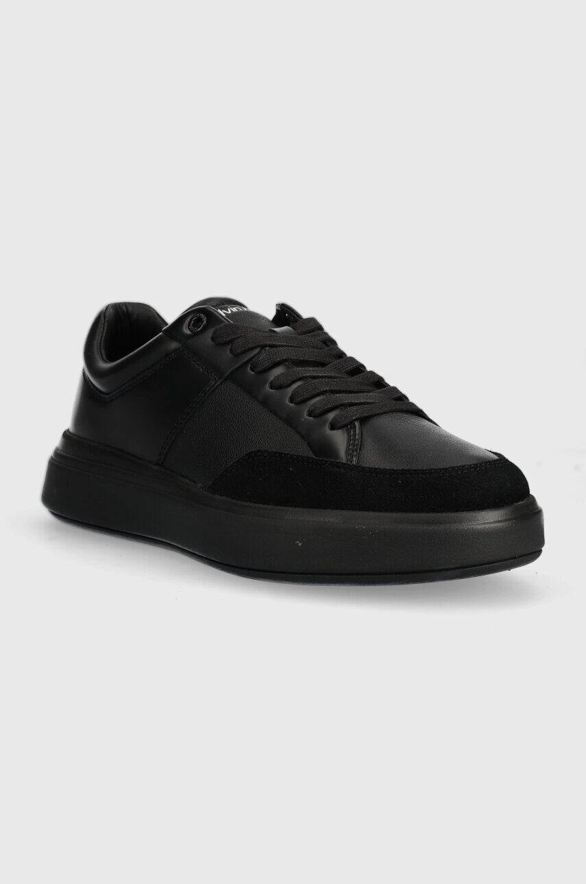 Calvin Klein Kožené tenisky LOW TOP LACE UP LTH čierna farba HM0HM01047 - Pepit.sk