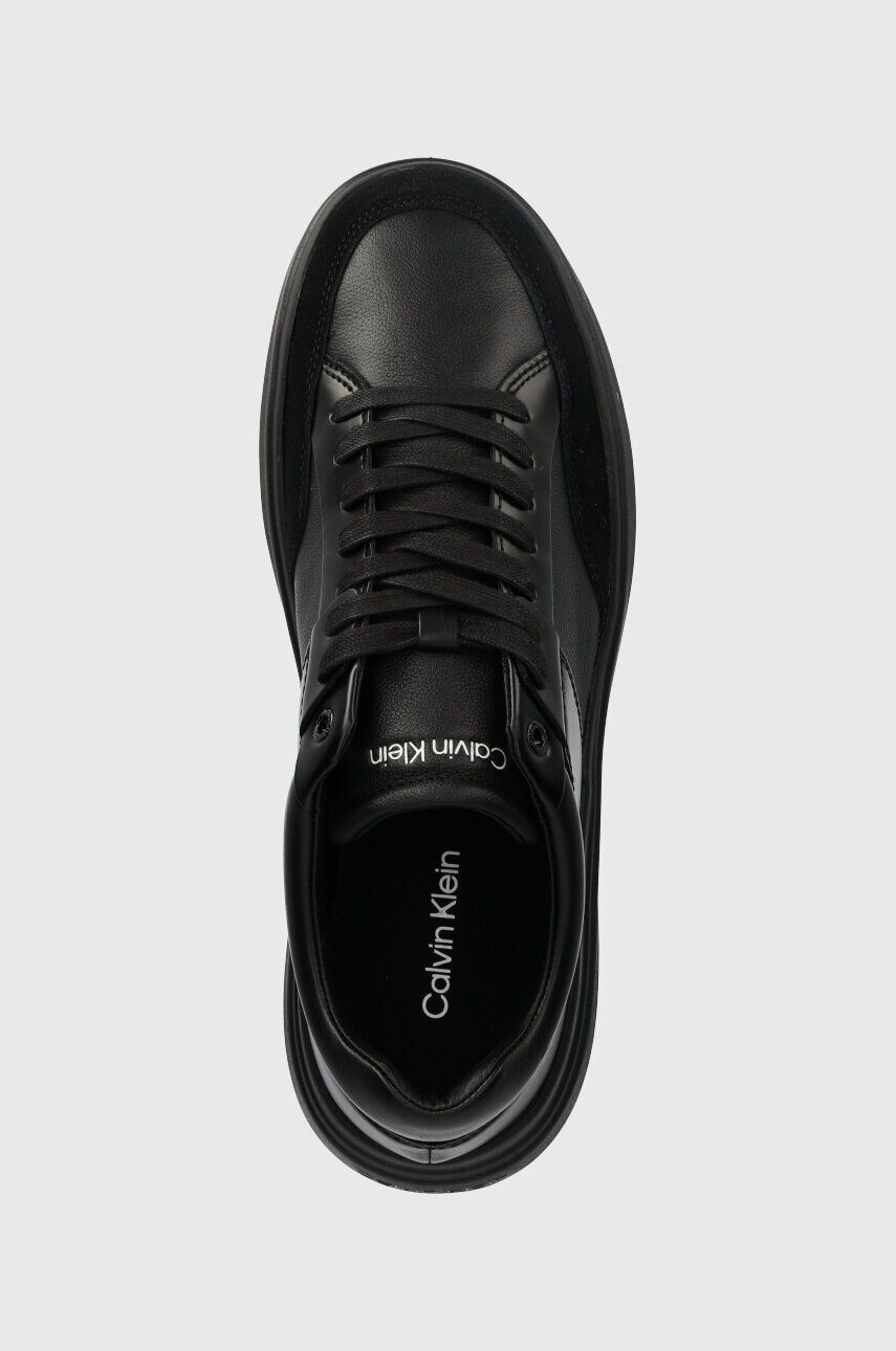 Calvin Klein Kožené tenisky LOW TOP LACE UP LTH čierna farba HM0HM01047 - Pepit.sk