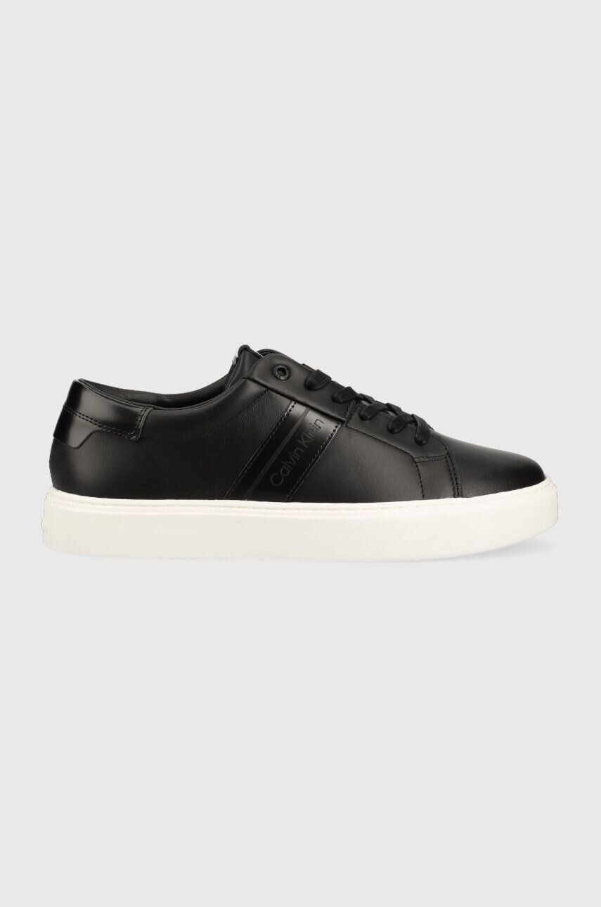 Calvin Klein Kožené tenisky LOW TOP LACE UP LTH čierna farba HM0HM01055 - Pepit.sk