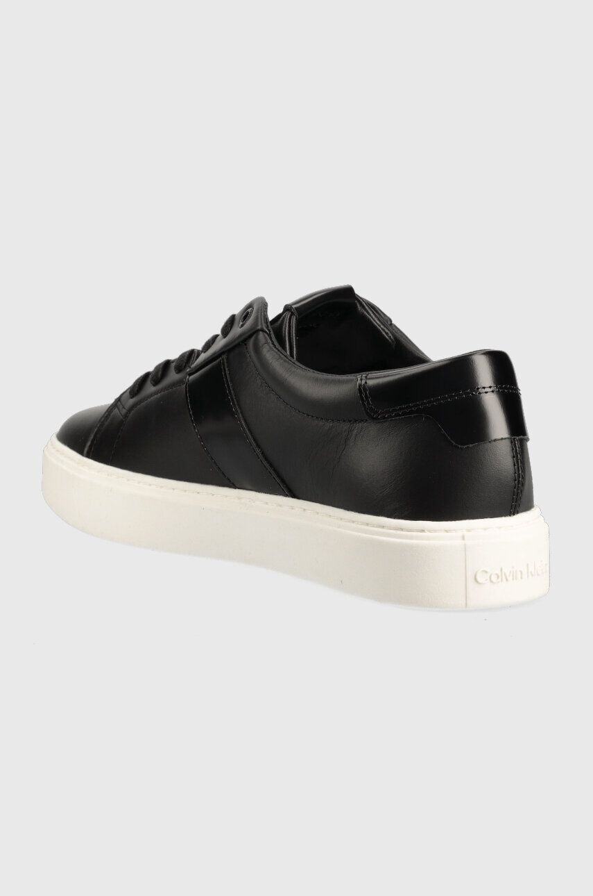 Calvin Klein Kožené tenisky LOW TOP LACE UP LTH čierna farba HM0HM01055 - Pepit.sk