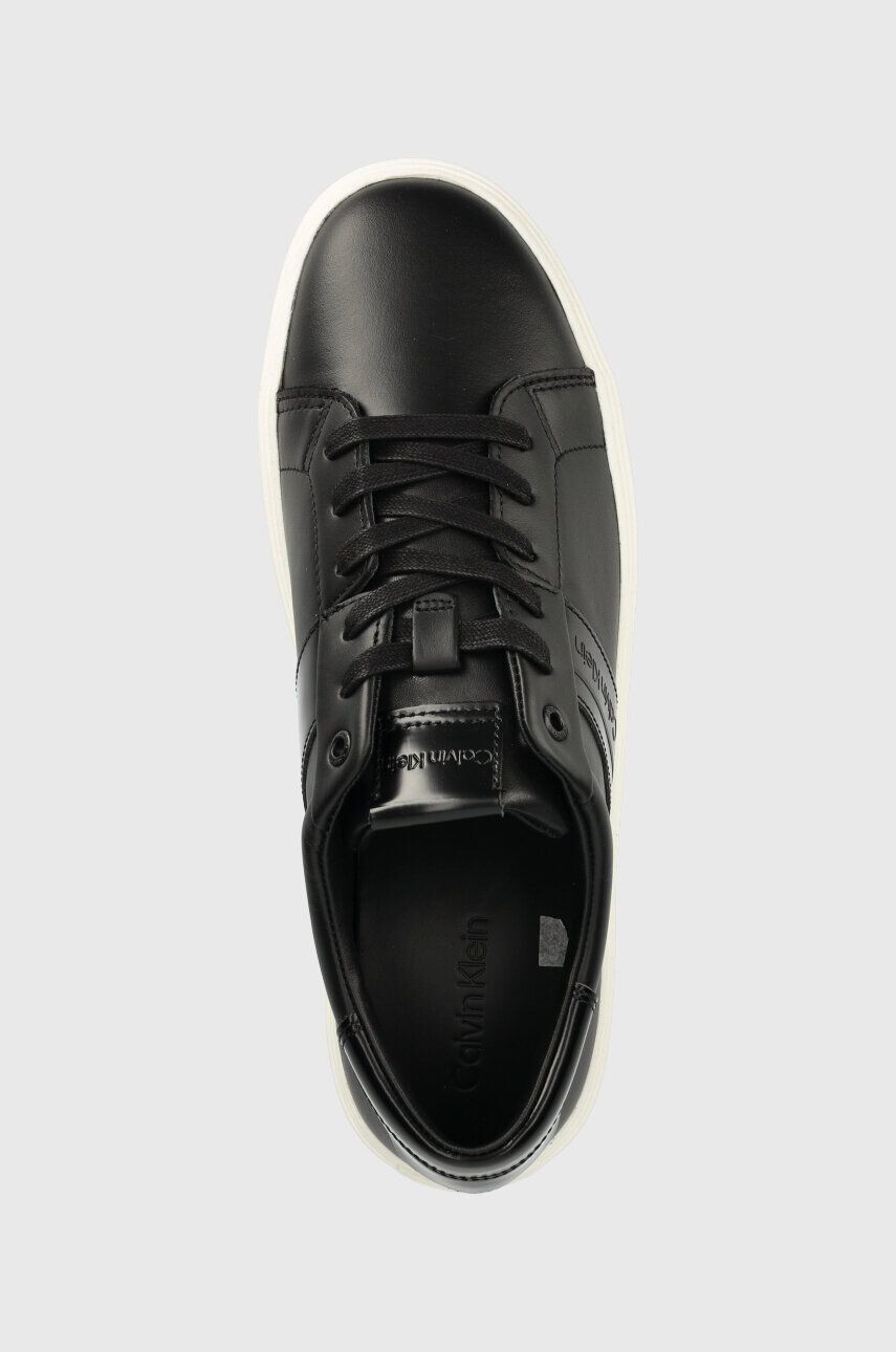 Calvin Klein Kožené tenisky LOW TOP LACE UP LTH čierna farba HM0HM01055 - Pepit.sk