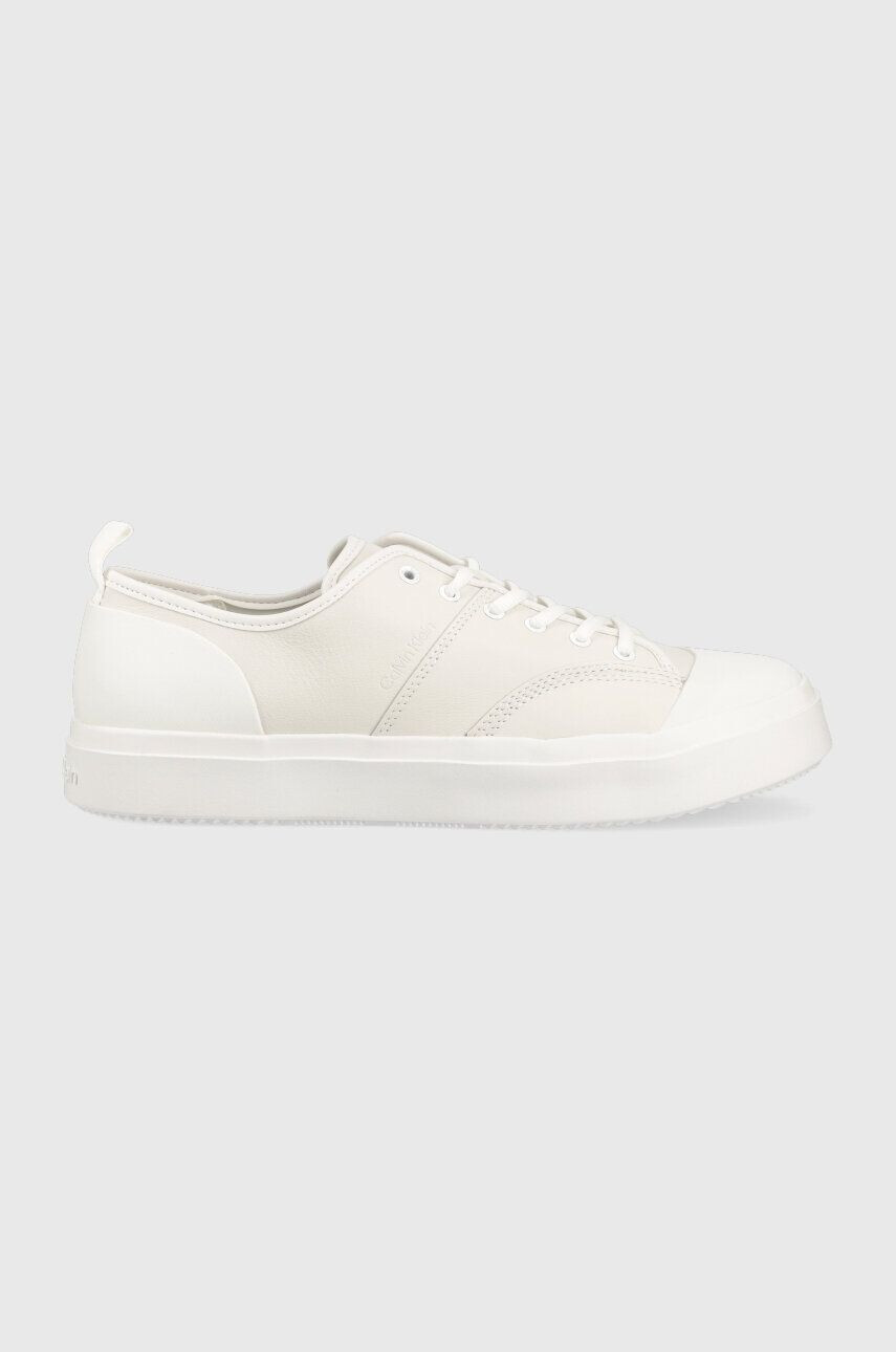 Calvin Klein Kožené tenisky LOW TOP LACE UP LTH biela farba HM0HM01045 - Pepit.sk