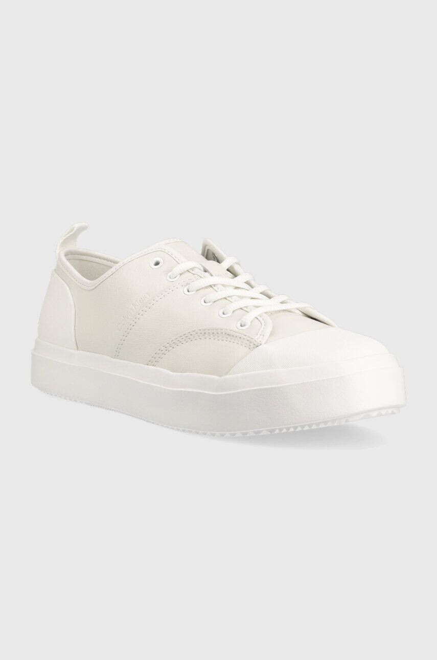 Calvin Klein Kožené tenisky LOW TOP LACE UP LTH biela farba HM0HM01045 - Pepit.sk