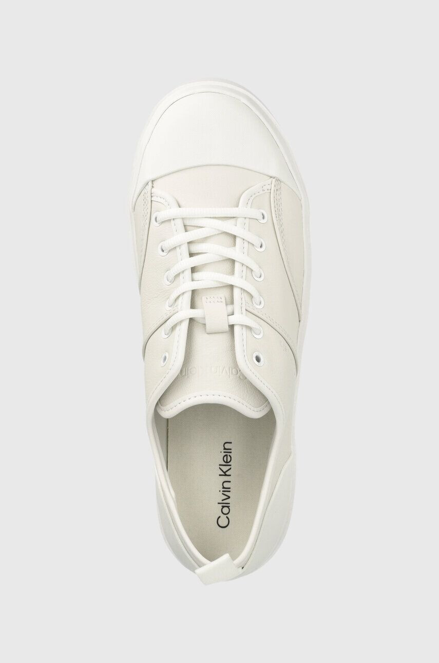 Calvin Klein Kožené tenisky LOW TOP LACE UP LTH biela farba HM0HM01045 - Pepit.sk