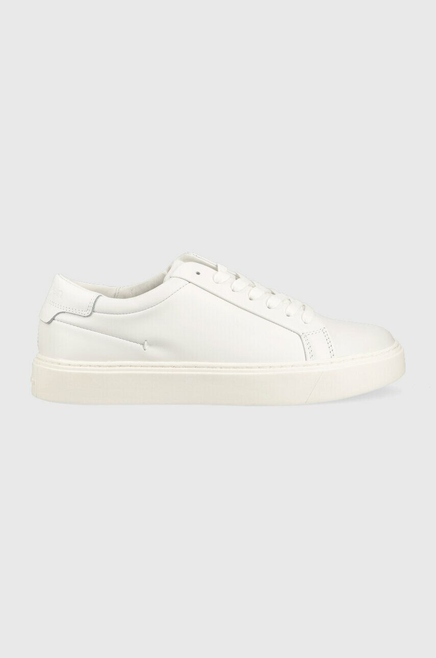 Calvin Klein Kožené tenisky LOW TOP LACE UP LTH SM biela farba HM0HM01018 - Pepit.sk