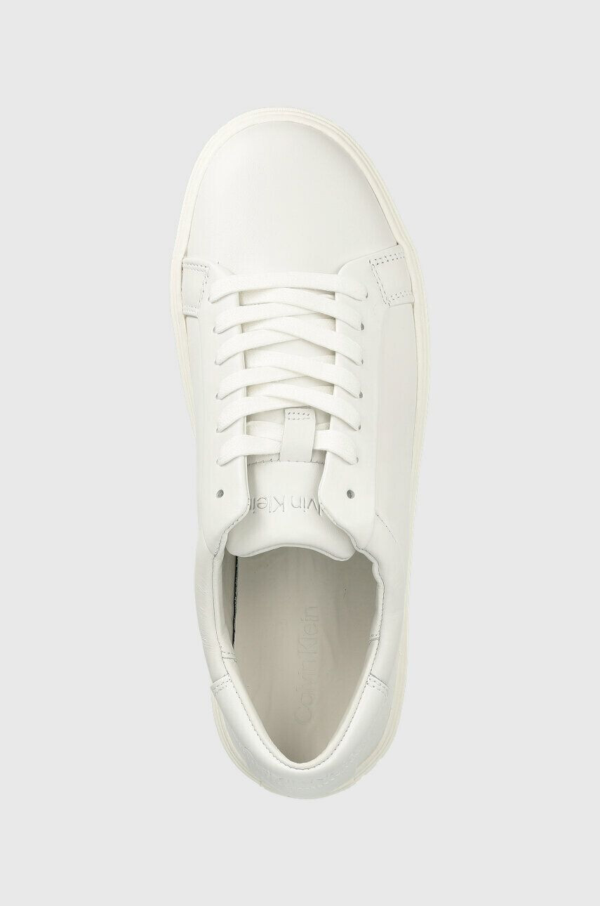 Calvin Klein Kožené tenisky LOW TOP LACE UP LTH SM biela farba HM0HM01018 - Pepit.sk