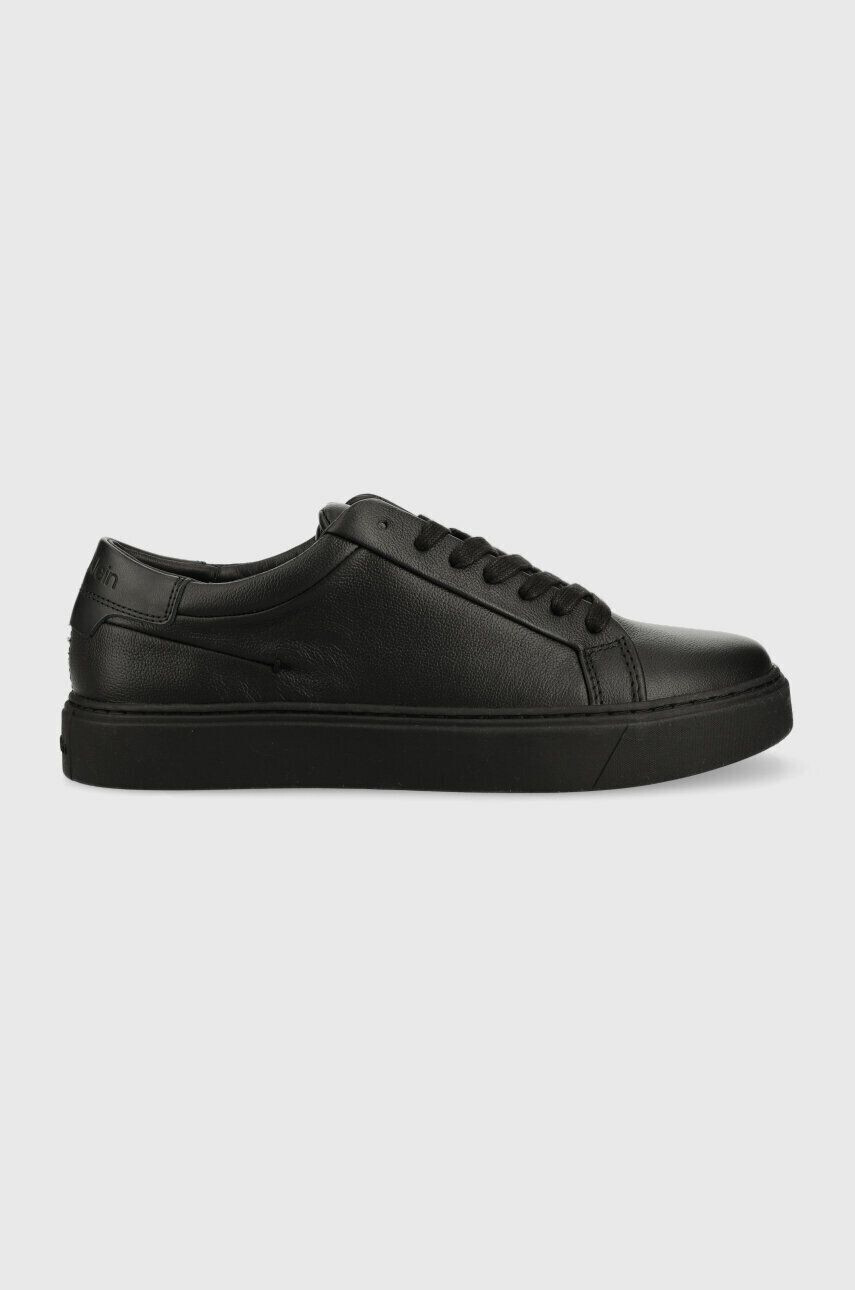 Calvin Klein Kožené tenisky LOW TOP LACE UP PB čierna farba HM0HM01019 - Pepit.sk