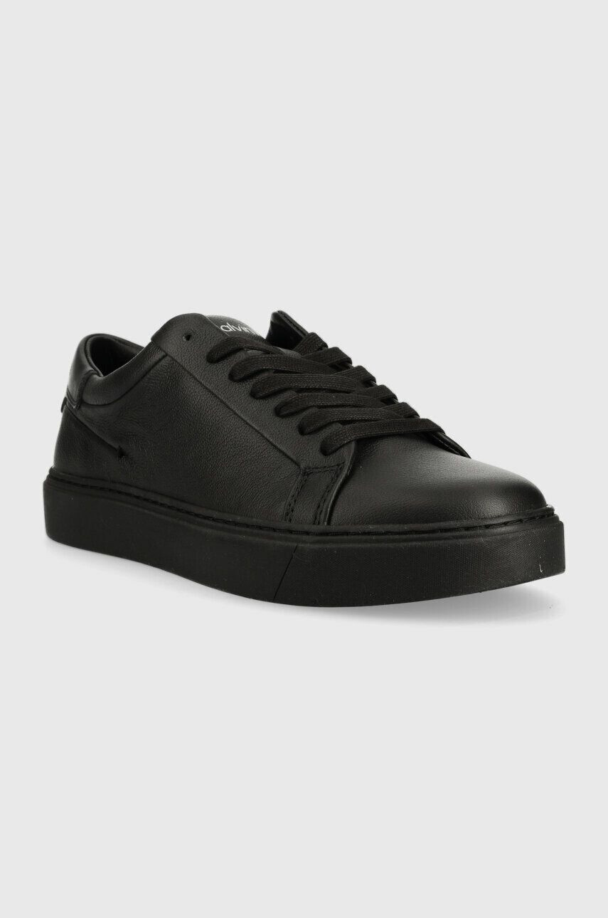 Calvin Klein Kožené tenisky LOW TOP LACE UP PB čierna farba HM0HM01019 - Pepit.sk