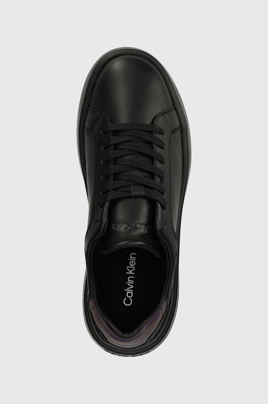 Calvin Klein Kožené tenisky LOW TOP LACE UP PET čierna farba HM0HM01288 - Pepit.sk