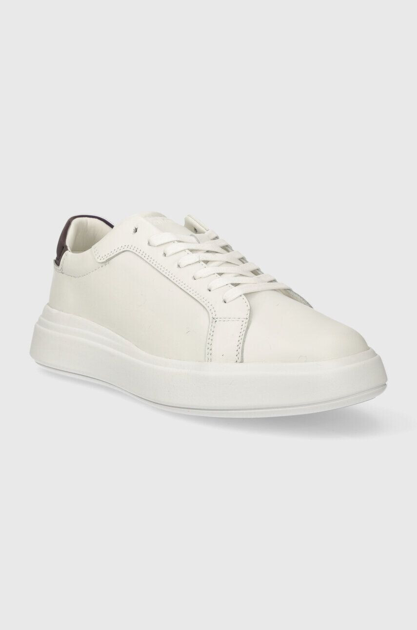 Calvin Klein Kožené tenisky LOW TOP LACE UP PET biela farba HM0HM01288 - Pepit.sk