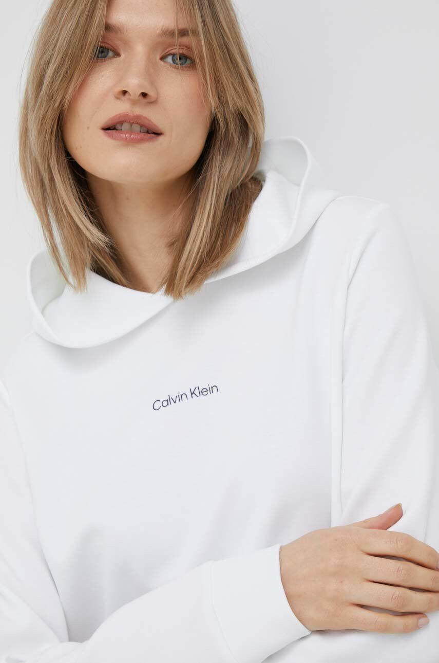 Calvin Klein Mikina dámska biela farba jednofarebná - Pepit.sk