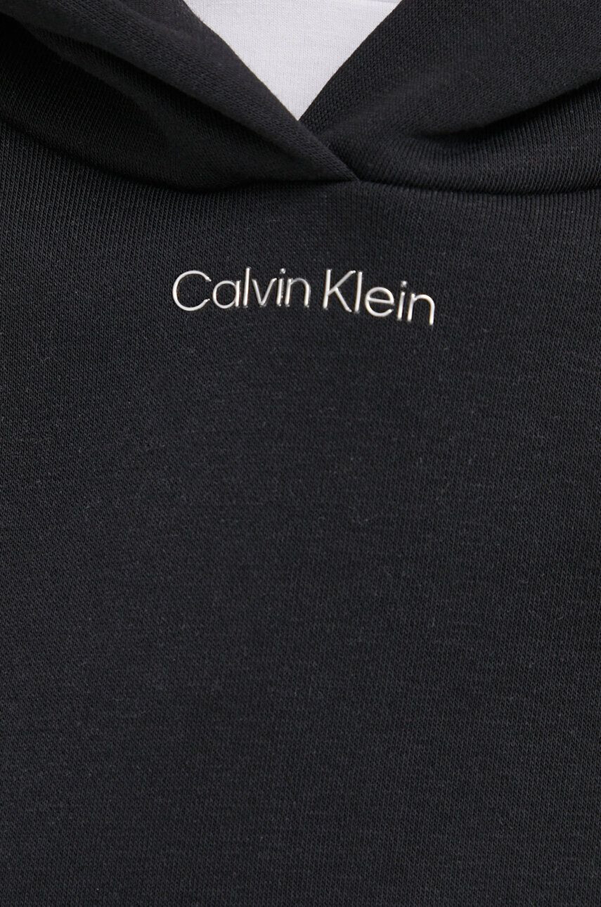 Calvin Klein Mikina dámska čierna farba s kapucňou jednofarebná - Pepit.sk