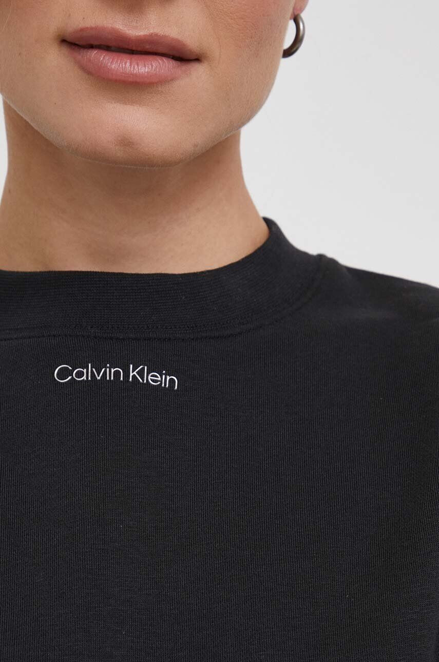 Calvin Klein Mikina dámska čierna farba jednofarebná - Pepit.sk