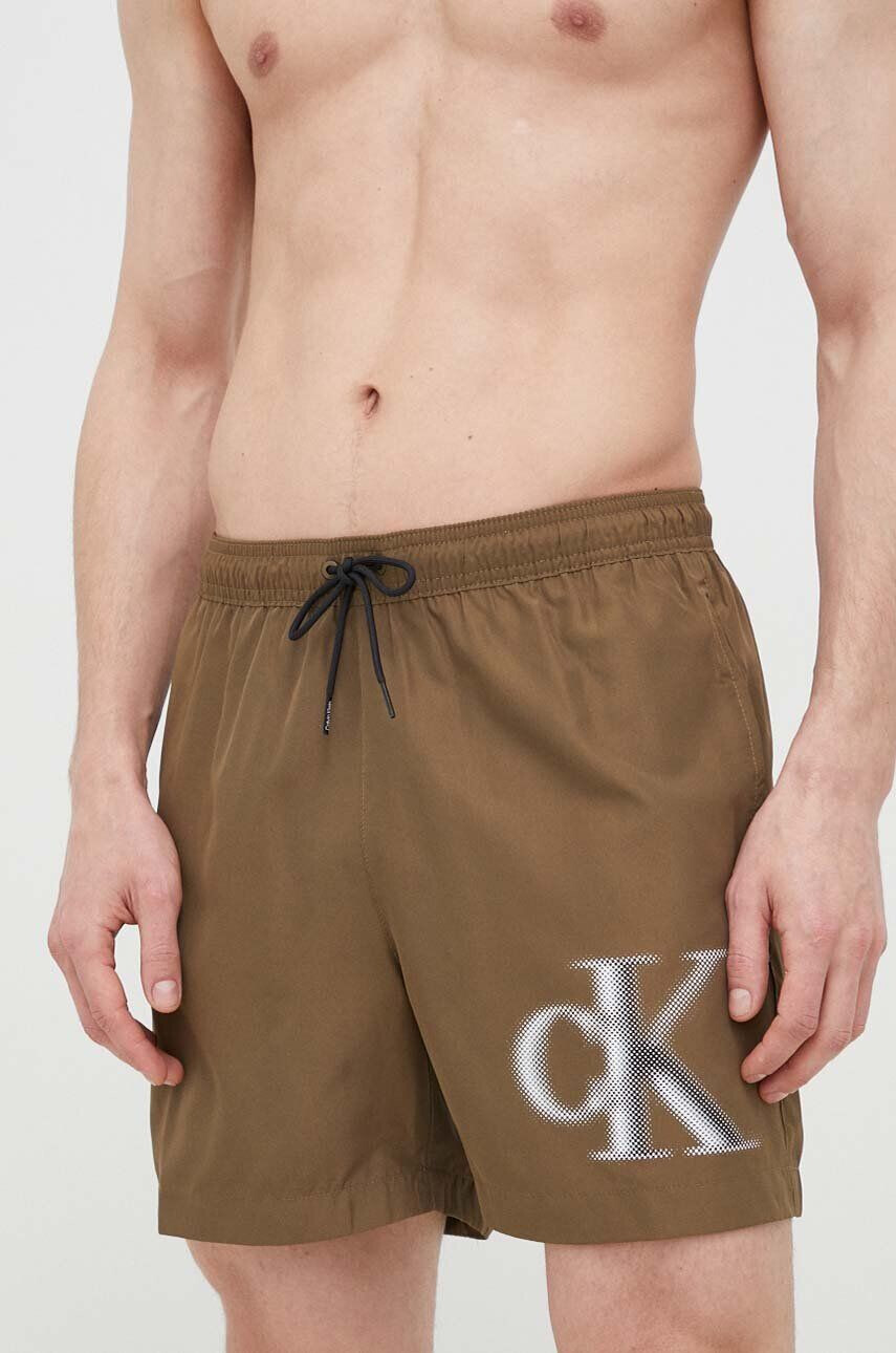 Calvin Klein Plavkové šortky červená farba - Pepit.sk