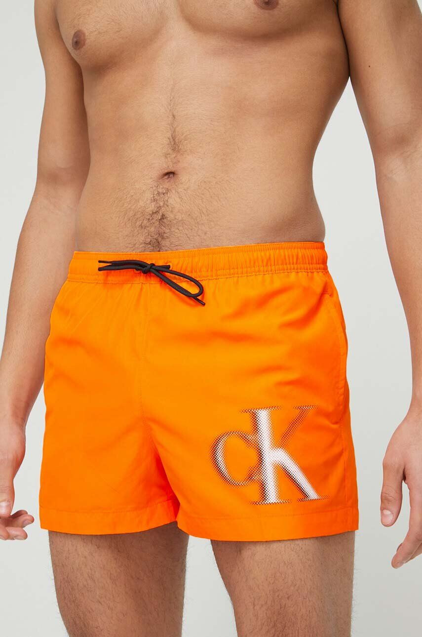 Calvin Klein Plavkové šortky oranžová farba - Pepit.sk