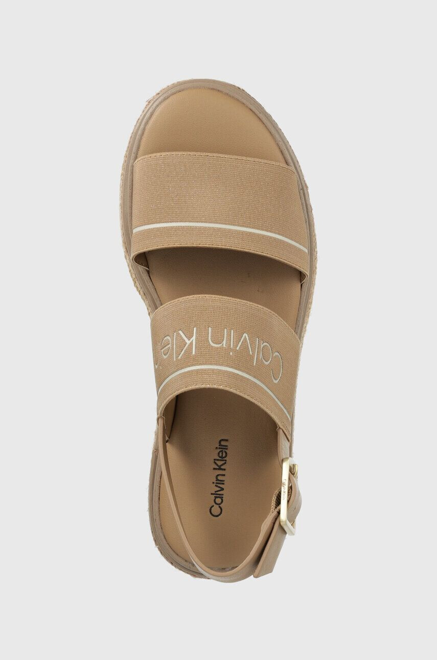 Calvin Klein Sandále FLATFORM WEDGE - HE dámske biela farba na platforme HW0HW01497 - Pepit.sk