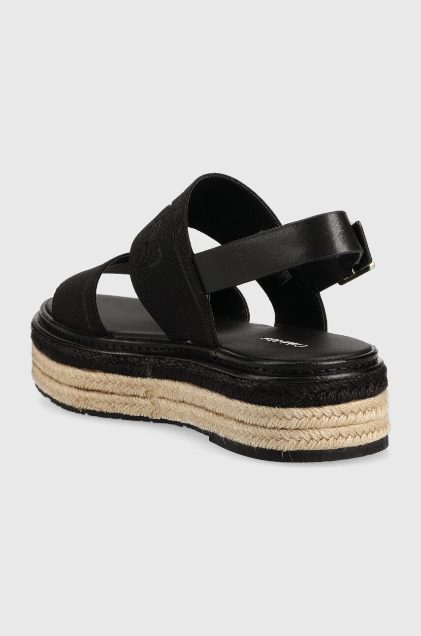 Calvin Klein Sandále FLATFORM WEDGE - HE dámske čierna farba na platforme HW0HW01497 - Pepit.sk