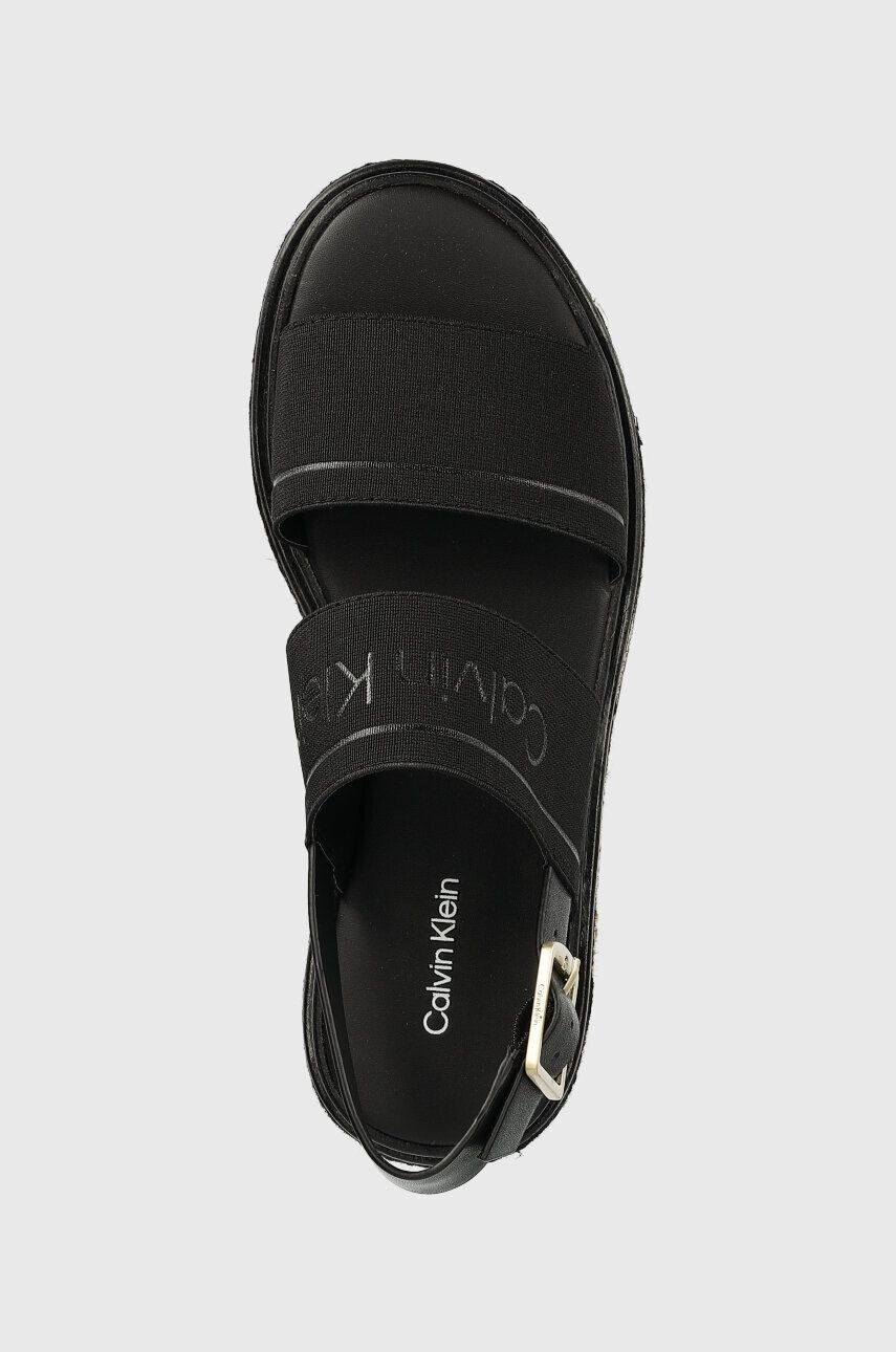 Calvin Klein Sandále FLATFORM WEDGE - HE dámske čierna farba na platforme HW0HW01497 - Pepit.sk